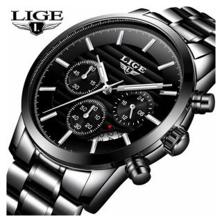 LIGE Watch Men Top Brand Business Casual Fashion Watches Sports Waterproof Quartz Full Steel Men Watches Relogio Masculino 9858