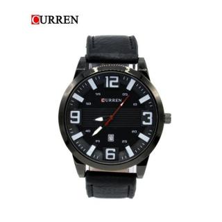 CURREN Male Quartz Watch Calendar Chronograph Men Wristwatch-Black