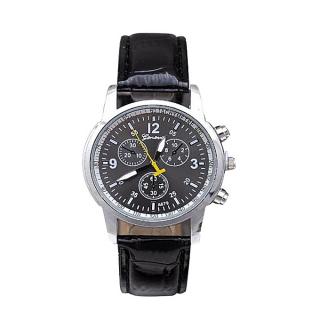 Leather Wrist Watch - Black