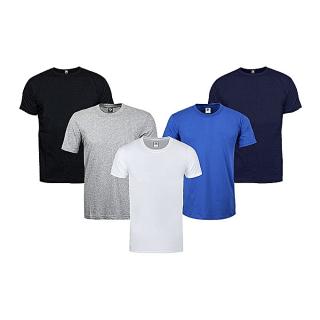 Pack Of 5 Round Neck Plain T-Shirts - Multicolour (1 Unit Per Customer)