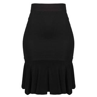 Rylee Peplum Hem Bodycon Skirt - Black