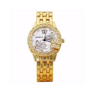 Studded Bracelet Women's Wrist Watch-Gold