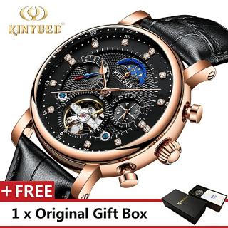 Top Brand Mechanical Watch Luxury Men Business Leather Band Male Watches Gift For Men Black (1 Unit Per Customer)
