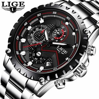 LIGE Watch Men Fashion Sport Quartz Clock Mens Watches Top Brand Luxury Full Steel Business Waterproof Watch Relogio Masculino 9821