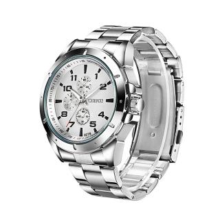 Waterproof Luminous Casual Men's Watch Stainless Steel Watchband Quartz Wrist Watch-Blue