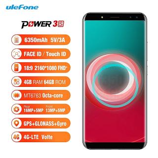 Ulefone Power 3S 6.0-inch (4GB RAM, 64GB ROM) 6350mAh, Quad Camera, Android 7.1, Helio P23 MTK6763 2.0GHz Octa Core, Corning Gorilla Glass 4 Full Screen, 4G LTE Smartphone