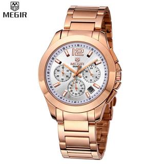 MEGIR MG5006 Women Quartz Chronograph Watch Rose Gold Steel Band Bracelet Watch Waterproof Fashion Women Dress Watch S