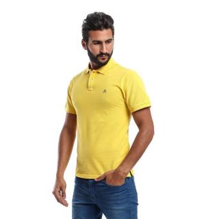 Solid Casual Polo Shirt - Yellow