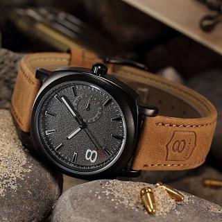 Faux Leather Strap Sport Military Quartz Analog Men's Wrist Watch