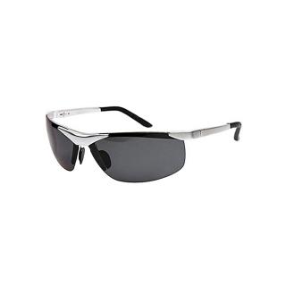 Men's Fashion Cool Police Sunglasses Metal Frame Polarized Driving Sunglasses-Silver