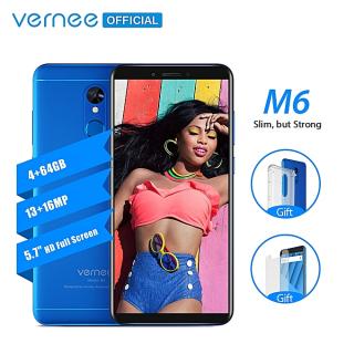 M6 5.7-Inch HD 18:9 Full Screen (4GB, 64GB ROM) 16MP + 13MP 4G LTE Fingerprint Dual SIM GPS Smartphone - Blue