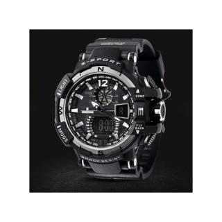 Men's Rubber Band LED Digital Sports Waterproof Diving Quartz Wrist Watch SL