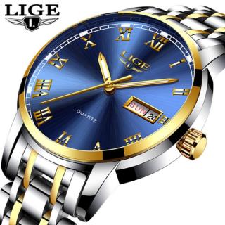 LIGE Watch Men Fashion Sports Quartz Full Steel Gold Business Mens Watches Top Brand Luxury Waterproof Watch Relogio Masculino 9846