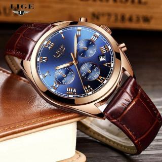 2018 LIGE Men Watch Male Leather Roman Numerals Vintage Style Watch Quartz Watches Mens Brand Waterproof Sport Relogio Masculino 9852