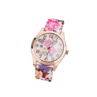 Women Girl Watch Silicone Printed Flower Causal Quartz WristWatches HP