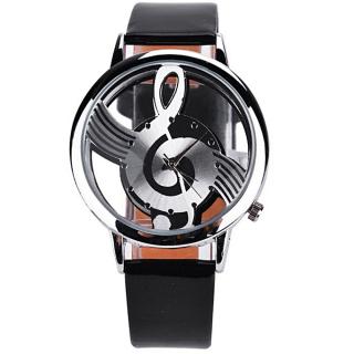 Musical Note Wrist Watch - Black