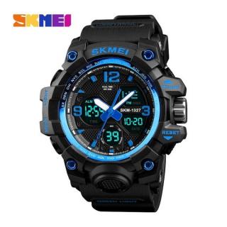 SKMEI Men Outdoor Sports Watch 2 Time Display Chronograph 50M Waterproof Watches Fashion Casual Wristwatch Relogio Masculino 1327