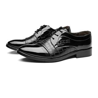 Men's Lace Up Leather Oxford Dress Formal Shoes- Black (1 Unit Per Customer)