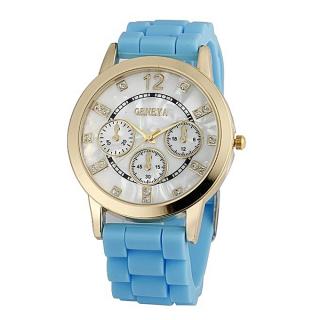 LightBlue Silicone Strap Unisex Wrist Watch