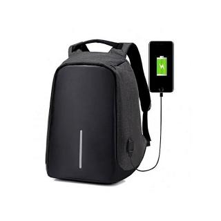 Anti Theft Smart Bag Security Travel Backpack & Laptop Bag With USB Charging Port - Black