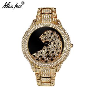 Miss Fox Role Luxury Watch Men Diamond Gold Mens Watches Top Brand Luxury C Black Simple Tiger Xfcs Business Men's Quartz Watch-black Gold