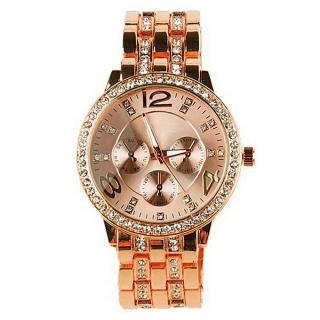 Exquisite Luxury Crystal Quartz Rhinestone Crystal Wrist Watch -Rose Gold