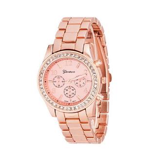 Rhinestone Women Wristwatch - Rose Gold