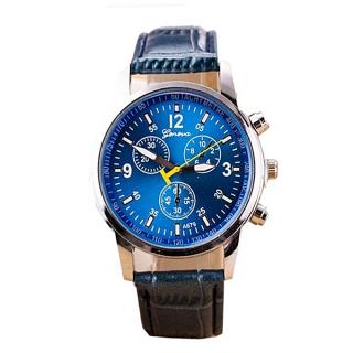 Unisex Leather Wrist Watch-Blue