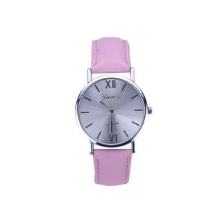 Lady Geneva Leather Analog Quartz Wrist Watch PK-Pink