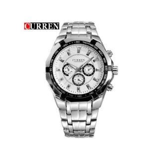 8084 Curren Big Eight Corners Face Quartz Watch Luxury Full Stainless Steel  Men Watches