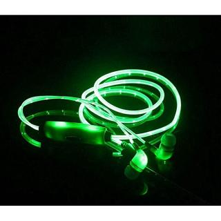 LED Luminous In Ear Earphone Glow Stereo Headset -Green 