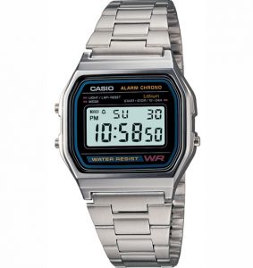 Casio Unisex Digital Dial Stainless Steel Band Watch [A158WA-1]