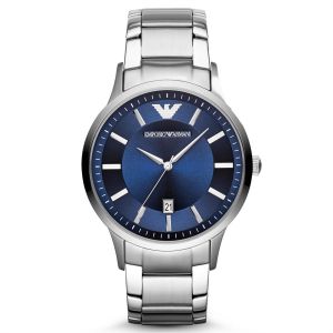 Emporio Armani Classic Men's Blue Dial Stainless Steel Band Watch - AR2477