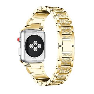 Luxury Alloy Crystal Watch Band Wrist Strap For Apple Watch Series 3 38MM GD