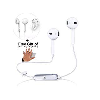 Bluetooth Wireless Headset, Magnetic Noise Reduction Headphones-White