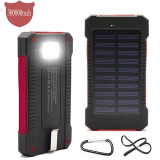 TA-300000mAh Dual USB Portable Solar Battery Charger Universal Solar Power Bank*Red
