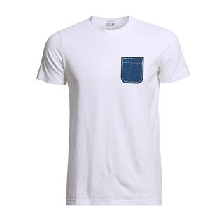 Denim Pocket Print T-shirt - White