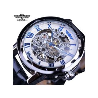 Winner Black Gold Male Clock Men Relogios Skeleton Mens Watches Top Brand Luxury Montre Leather Wristwatch Men Mechanical Watch