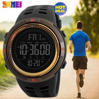 [100% Genuine] 2017 NEW SKMEI Men Sports Watches Countdown Double Time Watch Alarm Chrono Digital Wristwatches 50M Waterproof Relogio Masculino 1251