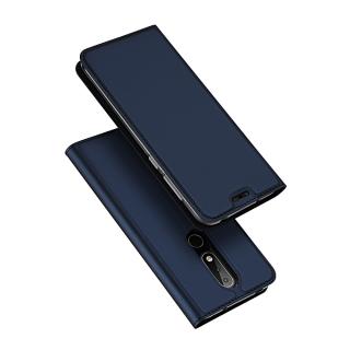 Nokia 6.1 Plus Leather Case, Pu Leather Flip Wallet Case Cover For Nokia 6.1 Plus With Stand Function And Card Slot - Blue.