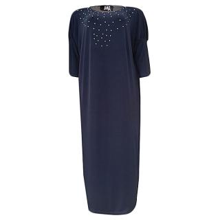 Amira Embellished Abaya Maxi Dress- Navy Blue