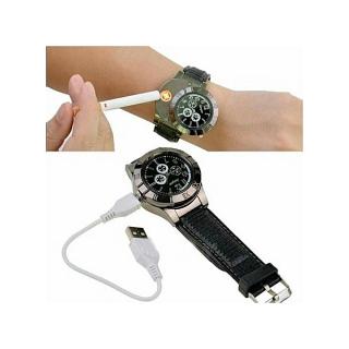 Rechargeable Smokers Lighter Wrist Watch