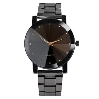 Fashion Man Women Crystal Stainless Steel Analog Quartz Wrist Watch