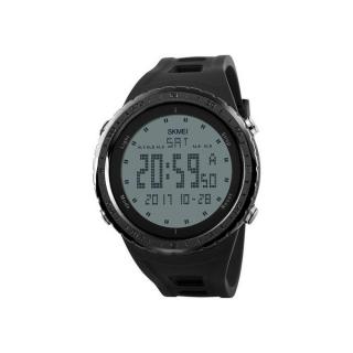 1246 Men's 50M Waterproof Digital Dual Time Sports Watch With EL Light - Black