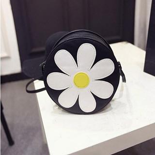 Popular Fashion Women Leather Flower Handbag Round Body Single Shoulder Phone Bag WH