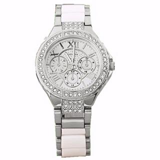 Rhinestone Female Wristwatch - Silver/White