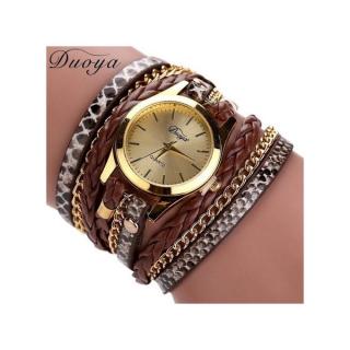 Duoya Hot Selling Super Feahionable Heart Pendant Lady Watches CO-Coffee