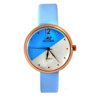 MQ-550WBL Leather Watch - Blue/White