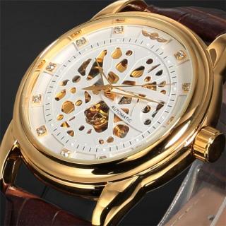 Winner Top Brand Luxury Royal Diamond Design Black Gold Watch Montre Homme Mens Watches Relogio Male Skeleton Mechanical Watch