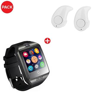 Pack Bluetooth - Smartwatch Q18 + Oreillette S 530 - Noir & Blanc